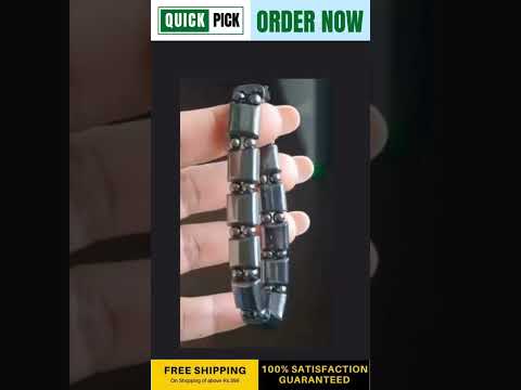 Magnetic Sugar Control Bracelet,Unisex Stylish Health Care Magnetic Black Stone Therapy Bracelet